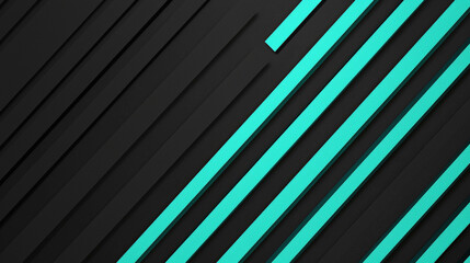 Obraz premium A striking visual featuring a black background illuminated by vertical teal gradient lines. Generative AI