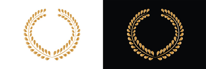 Victory Garland Vector Icon Set. Triumphal Olive Wreath Vector Symbol for UI Design. Vector Illustration .EPS 10 .  