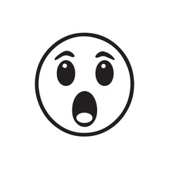Fototapeta premium Shocked emoticon face expresses surprise emotion isolated