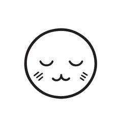 Obraz premium Sleeping kawaii face expresses calmness white background minimalism