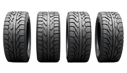 Profile and side profile view of a car wheel on white