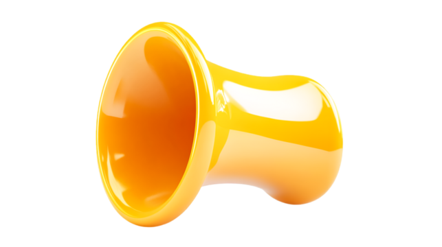 Shiny Yellow Megaphone Announcing Good News Joyful Sound