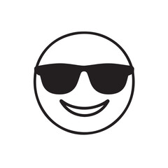 Cool emoticon wears sunglasses expresses happiness illustration graphic
