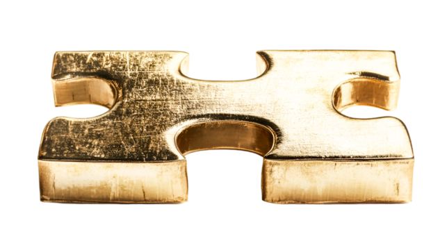 Golden Puzzle Piece Success Achievement Luxury