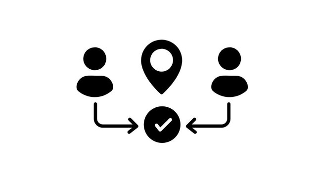Meeting location concept line icon animation.meeting location concept outline symbol design.Icon a meeting location