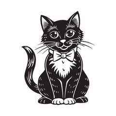 Obraz premium Elegant Cat silhouette illustration art