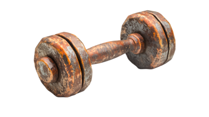 Rusty dumbbell old forgotten gym equipment nostalgic fitness strength training workout weightlifting