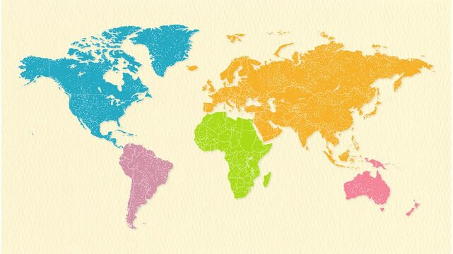 World map on paper background