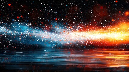 Fototapeta premium Cosmic River: A Celestial Tapestry of Light and Color