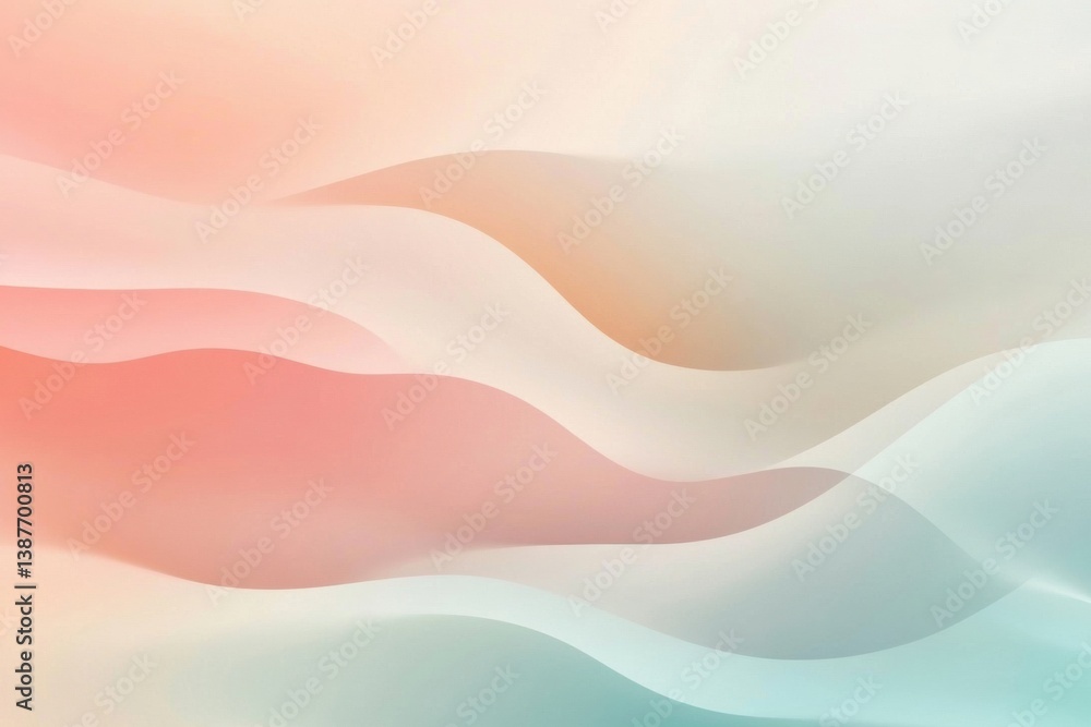 Poster Soft modern abstract background with seamless gradient transitions in cool and warm hues for minimalist design applications