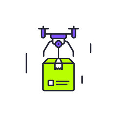 Drone Delivery Stock Icon for Future Logistics Investment.