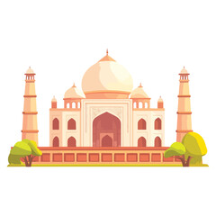 Fototapeta premium Taj mahal isolated on a white background