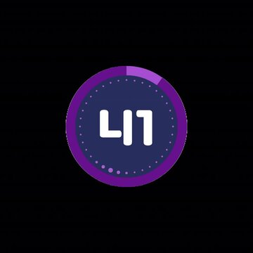 Animated 45s countdown in vibrant Y2K design with alpha channel. Designed for HIIT, Tabata, or fitness-themed content.