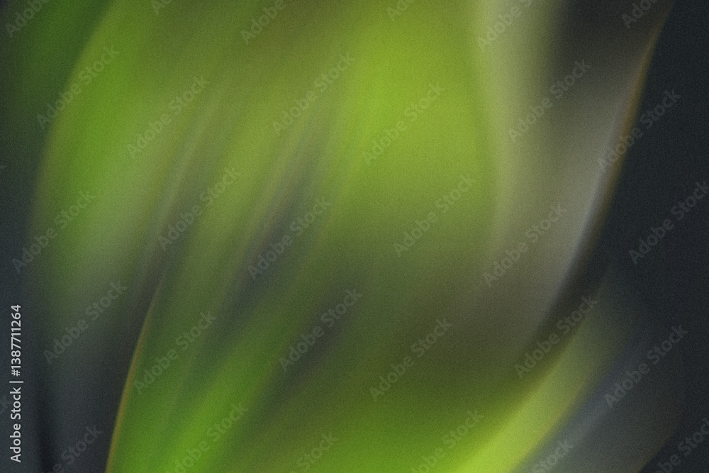 Poster a blurry abstract image showcasing vibrant green hues with hints of darker shades creating a soft fo