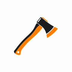 Sleek Axe with Orange Handle Vector.