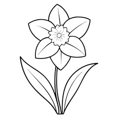 Obraz premium Daisy Flower Coloring Book Page Line Art Drawing