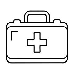 Obraz premium First Aid Kit Coloring Book Page Line Art Drawing