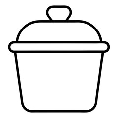 Food Container Icon Outline on White Background