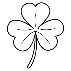 Four Leaf Clover Icon Outline on White Background