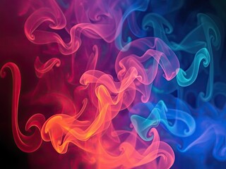 Obraz premium Abstract swirling smoke in vibrant colors creating an artistic display of movement and energy