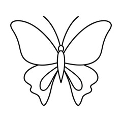 butterfly line art vector illustration on white background
