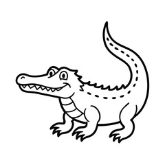crocodile line art vector illustration 