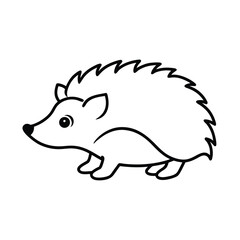 hedgehog line art vector illustration