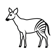 okapi line art vector illustration
