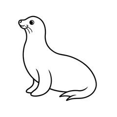seal line art vector illustration