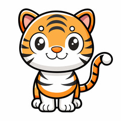 Tiger cub cartoon vector illustration