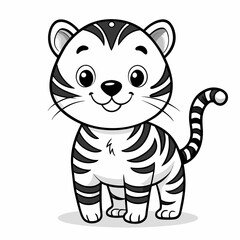 Tiger cub cartoon vector illustration