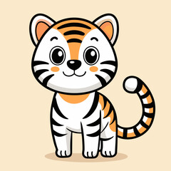 Tiger cub cartoon vector illustration