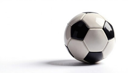Naklejka premium Single football centered, bright white background, shadow, classic, focus, asset