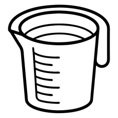 Measuring Cup Coloring Book Page &ndash; Kitchen Line Art Drawing for Kids and Adults