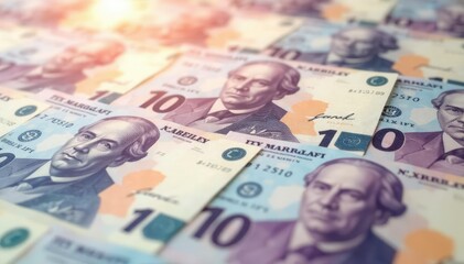 Obraz premium Soft focus currency notes, seamless repeating backdrop , image, soft focus background