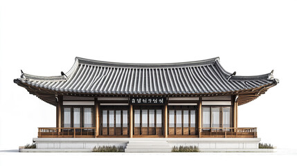 Obraz premium Traditional Korean house with elegant wooden architecture