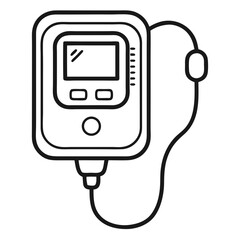 Oximeter Icon Outline Coloring Page on White Background