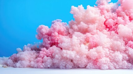 Pink coral formations against a blue background