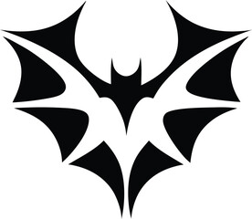 Obraz premium Bat Silhouette Circle Logo – Modern Black Abstract Bat Symbol Design
