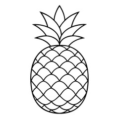 Obraz premium Pineapple Fruit Coloring Book Page Line Art Drawing