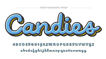 blue cute handwritten graffiti typography isolated letters © Patrick