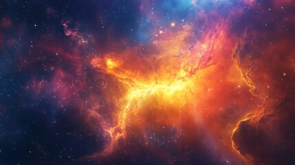 Majestic expanse of the celestial cosmos bathed in vibrant cosmic hues