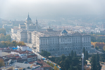 Royal Palace and Blue Skies from Hotel Riu in Madrid