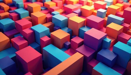 Obraz premium Geometric shapes in vibrant colors, endlessly repeating , colorful, seamless illustration