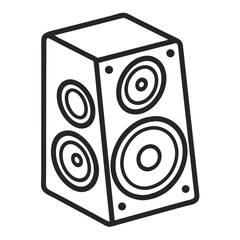 Speaker Coloring Book Page Line Art Drawing Outline
