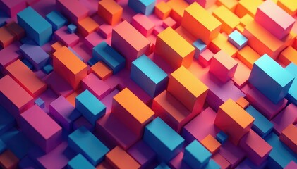 Geometric shapes, vibrant color blocks, endless repeat, seamless, bold