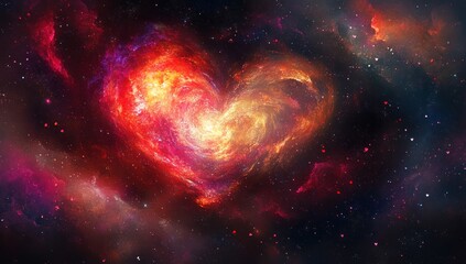 Fototapeta premium A beautiful cosmic heart formation present in the night sky