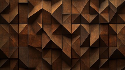 Obraz premium Abstract brown geometric textured wall background.