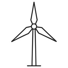 Wind Turbine Icon Outline with White Background
