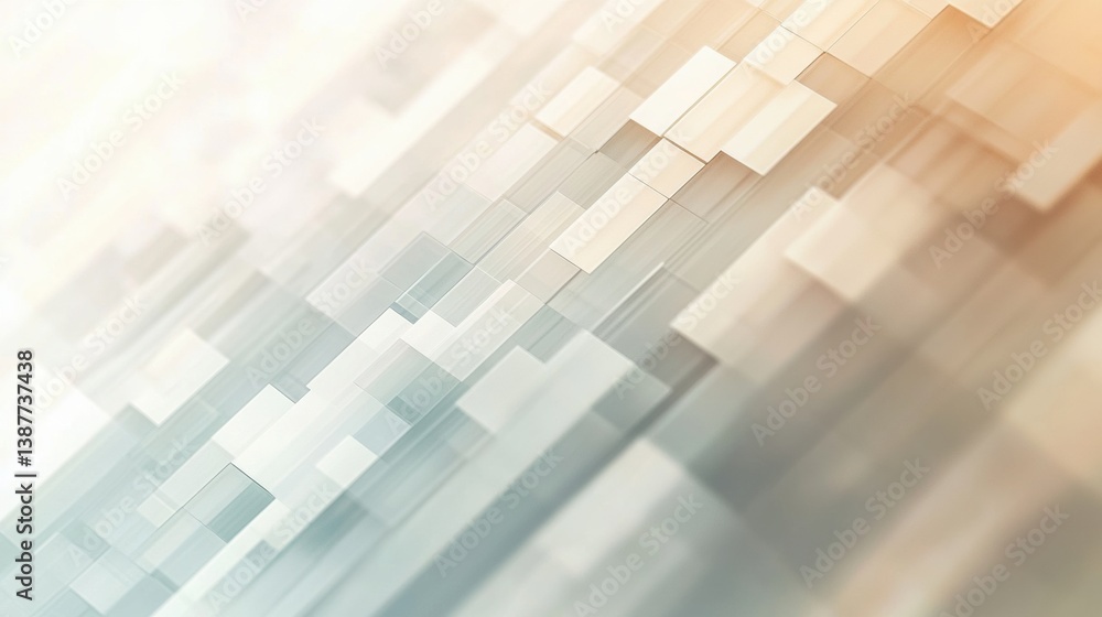 Aufkleber Soft abstract background with neutral-colored pixels showcasing a digital futuristic aesthetic for modern design concepts